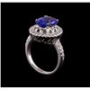 Image 4 : 3.50 ctw Tanzanite and Diamond Ring - 14KT White Gold
