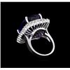 Image 3 : 14KT White Gold GIA Certified 27.79 ctw Tanzanite and Diamond Ring