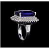 Image 4 : 14KT White Gold GIA Certified 27.79 ctw Tanzanite and Diamond Ring