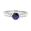 Image 2 : 1.17 ctw Blue Sapphire And Diamond Ring - 14KT White Gold