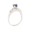 Image 4 : 1.34 ctw Blue Sapphire and Diamond Ring - 14KT White Gold