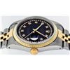 Image 6 : Rolex Mens 2 Tone 14K Black VS Diamond 36MM Datejust Wristwatch