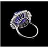 Image 3 : 9.88 ctw Tanzanite and Diamond Ring - 14KT White Gold