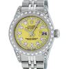 Rolex Ladies Stainless Steel Quickset Yellow Diamond Lugs Jubilee Datejust Wrist