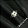 Image 6 : Antique Art Deco 18kt White Gold 0.65 ctw European Diamond and Sapphire Ring