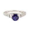 Image 2 : 1.15 ctw Blue Sapphire and Diamond Ring - 14KT White Gold
