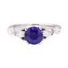Image 2 : 1.90 ctw Blue Sapphire and Diamond Ring - Platinum