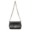 Image 1 : Chanel Black Calfskin Leather Vintage Diagonal Quilted Flap Shoulder Bag