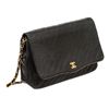 Image 2 : Chanel Black Calfskin Leather Vintage Diagonal Quilted Flap Shoulder Bag