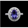 Image 2 : 14KT White Gold 1.90 ctw Tanzanite and Diamond Ring