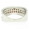 Image 4 : NEW Ladies 14k Gold 1.00 ctw Round White & Brown Diamond Wide Crossover Band Rin