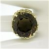 Image 9 : Estate 14kt Yellow Gold 14.13 ctw Smoky Topaz and Open Work Coral Reef Ring
