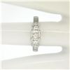 Image 4 : 14k White Gold 1.45 ctw 3 Princess Diamond Engagement Ring w/ Baguette Accents