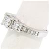 Image 6 : 14k White Gold 1.45 ctw 3 Princess Diamond Engagement Ring w/ Baguette Accents