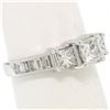 Image 7 : 14k White Gold 1.45 ctw 3 Princess Diamond Engagement Ring w/ Baguette Accents