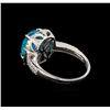 Image 3 : 3.57 ctw Apatite and Diamond Ring - 14KT White Gold