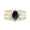 Image 2 : 2.95 ctw Blue Sapphire And Diamond Ring - 14KT Yellow Gold