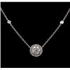 Image 1 : 0.74 ctw Diamond Necklace - 14KT White Gold