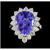 Image 2 : GIA Cert 9.31 ctw Tanzanite and Diamond Ring - 14KT White Gold