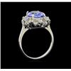 Image 4 : 3.58 ctw Tanzanite and Diamond Ring - 14KT White Gold