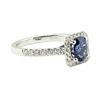Image 1 : 1.44 ctw Oval Brilliant Blue Sapphire And Diamond Ring - 18KT White Gold