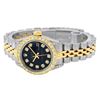Image 4 : Rolex Ladies 2 Tone Yellow Gold Black Diamond Lugs Datejust Wristwatch