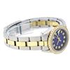 Image 6 : Rolex Ladies 2 Tone Yellow Gold Blue Vignette VS Diamond Oyster Datejust Wristwa