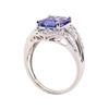 Image 4 : 3.52 ctw Tanzanite and Diamond Ring - 14KT White Gold