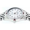 Image 6 : Rolex Mens Stainless Steel White Diamond & Ruby 36MM Datejust Wristwatch