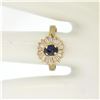 Image 8 : 14kt Yellow Gold 1.00 ctw Sapphire Ring w/ Baguette Diamond Ballerina Halo Ring