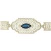 Image 2 : 10k White Gold Filigree Link Bracelet w/ Marquise Sim Sapphire