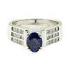 Image 2 : 2.17 ctw Oval Brilliant Blue Sapphire And Diamond Ring - 14KT White Gold