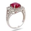 Image 2 : 3.21 ctw Ruby and 0.85 ctw Diamond 14K White Gold Ring