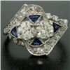 Image 6 : Antique Art Deco Milgrain Platinum 1.69 ctw Old European Rose Cut Diamond Ring