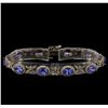 Image 1 : 14KT White Gold 7.90 ctw Tanzanite and Diamond Bracelet