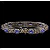 Image 2 : 14KT White Gold 7.90 ctw Tanzanite and Diamond Bracelet