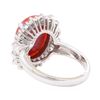 Image 3 : 5.10 ctw Red Coral and Diamond Ring - 14KT White Gold