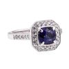 Image 1 : 1.64 ctw Blue Sapphire And Diamond Ring - 14KT White Gold