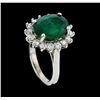 Image 4 : 5.73 ctw Emerald and Diamond Ring - 14KT White Gold