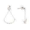Image 2 : 0.51 ctw Diamond Dangle Crescent Earrings - 10KT White Gold
