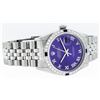 Image 3 : Rolex Mens Stainless Steel Purple Roman Diamond & Sapphire Datejust Wristwatch