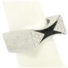 Image 8 : 14K White Gold 0.30 ctw Diamond & Black Enamel Stone Finished Squared Band Ring