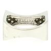 Image 9 : 14K White Gold 0.30 ctw Diamond & Black Enamel Stone Finished Squared Band Ring