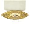 Image 3 : 9k Yellow Gold .10 ctw Diamond Marquise Shaped Etched Brooch Pin