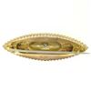 Image 9 : 9k Yellow Gold .10 ctw Diamond Marquise Shaped Etched Brooch Pin