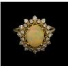 Image 2 : 1.76 ctw Opal and Diamond Ring - 14KT Yellow Gold