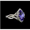 Image 1 : 14KT White Gold 2.28 ctw Tanzanite and Diamond Ring