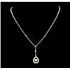 Image 1 : 1.08 ctw Diamond Necklace - 18KT White Gold