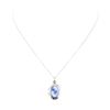 3.00 ctw Blue Lace Agate Pendant & Chain - 14KT White Gold