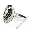 Image 7 : 10kt White Gold 3.10 ctw Brown and White Diamond Leaf Heart Cluster Ring